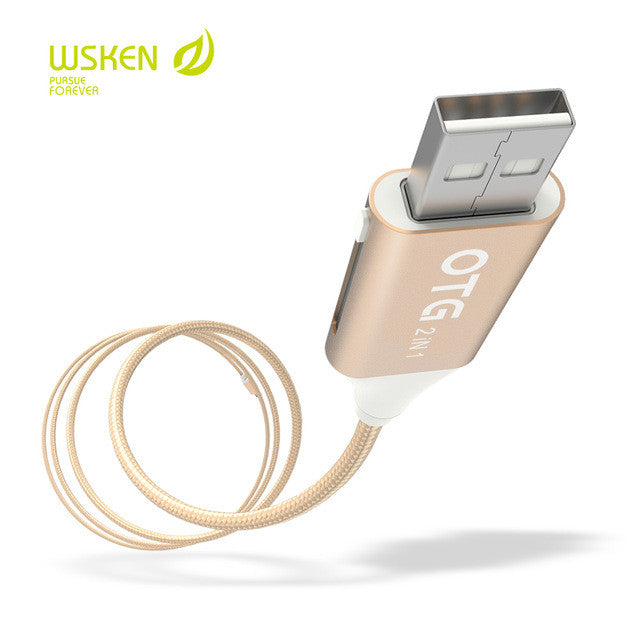WSKEN M-Cable USB (male/female) to Micro USB and Apple Lightning (Aluminium Alloy)