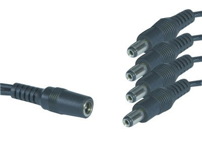 2.1mm DC splitter cable - 1 socket (female) to 4 plugs (male)