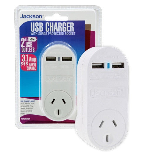 Jackson 2 x USB Mains Adapter